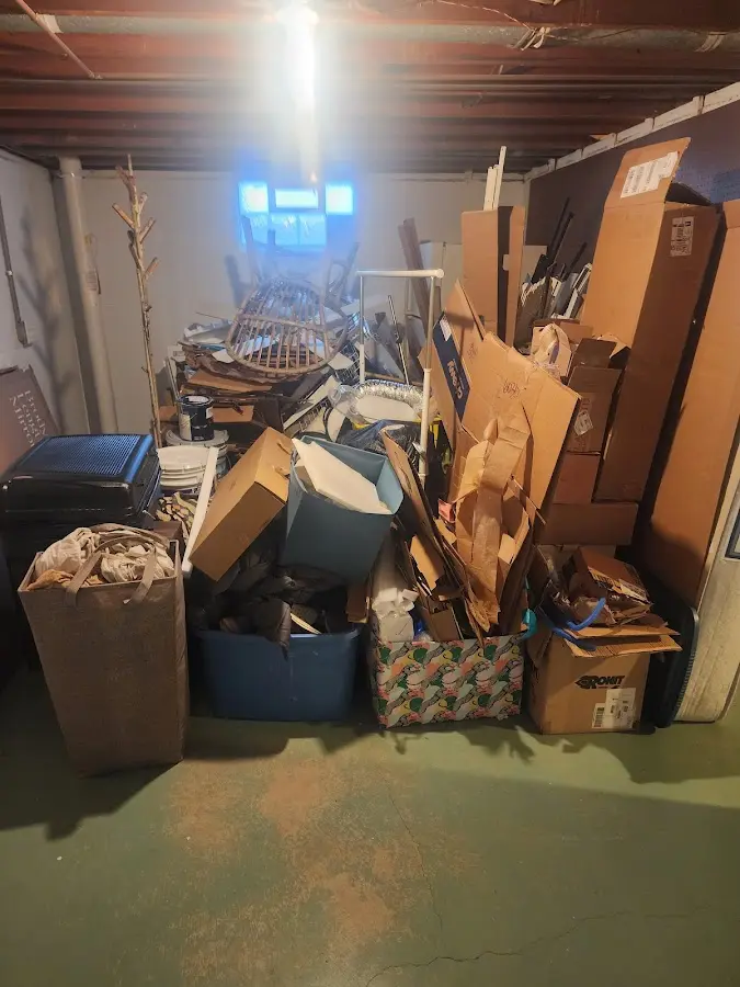 Roll-off dumpster container at job site for Cleanout Dumpster Rental in Long Hill